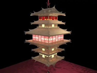 Chinese palace  lantern  3D model