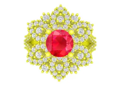 Luxury Diamond Women Ring 3D Model A5745 3D print model