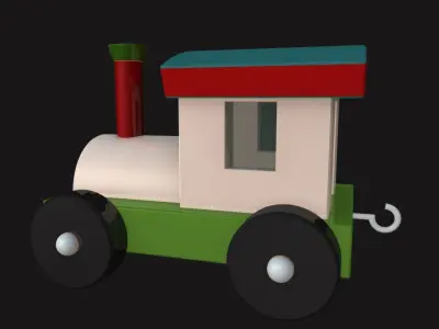 Cartoony Toy Train 3D model
