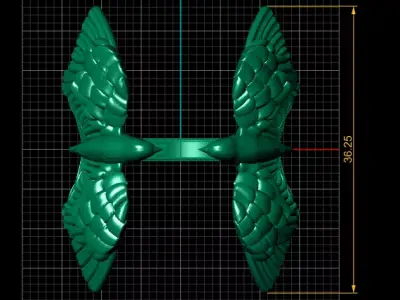 Twin Bird Open Ring  3D Printable Jewelry    3D print model