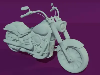 Harley Davidson -  FATBOY107  Low-poly 3D model