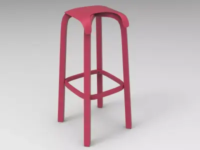 Leaf Barstool Low-poly 3D model