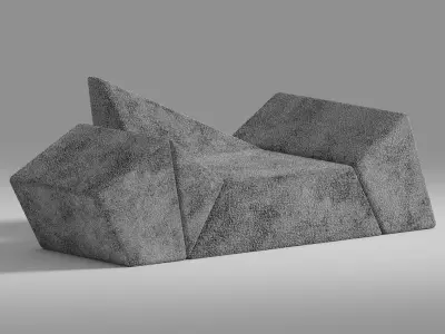 Single furniture Low-poly 3D model