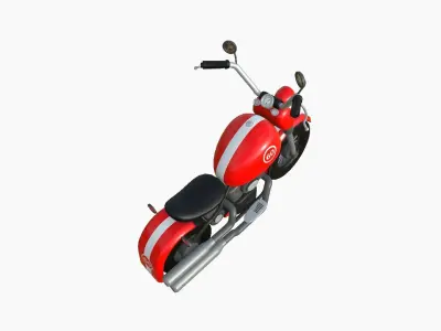 Motorcycle Cartoon A01 Red Racing - Custom Vehicle Design Low-poly 3D model