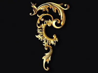Central decor ornament for furniture 3D model 528