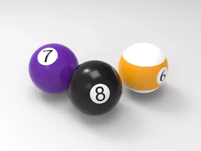 Billiard Balls Low-poly 3D model purchase