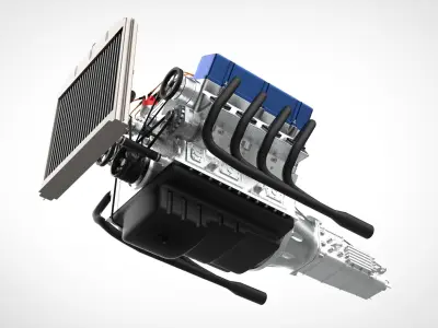 Dodge V8 engine Free 3D model
