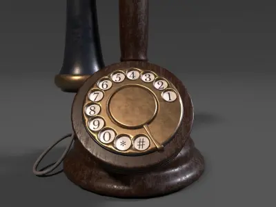 Vintage Telephone Mid Poly 3D model