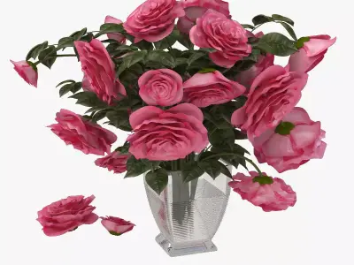 Pink Roses 3D model