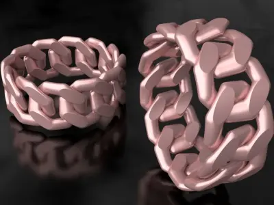 Miami Cuban Link Chain Ring 10mm wide 3D print model 3D print model