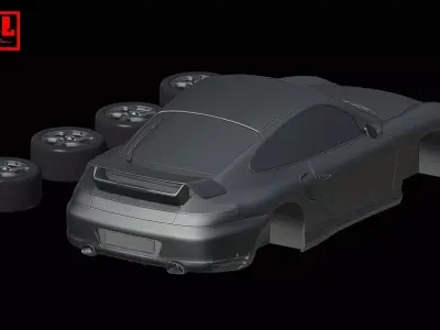 Porsche 911 996 GT2 2001-2005 3D print model