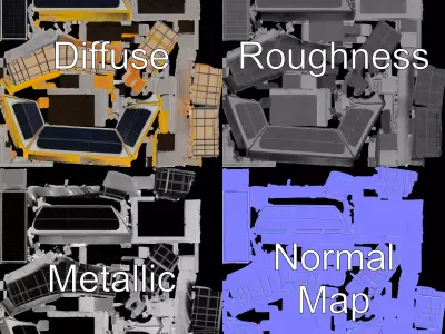 Modern Solar House model pack Low-poly 3D model