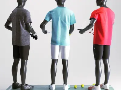 Tennis Man Mannequin 3D model