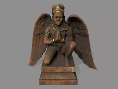 Angel Statue Low-poly 3D model