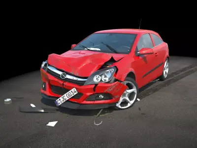 Crashed Wrecked Car 2 Low-poly 3D model
