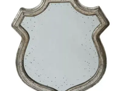 Naudain Wood Wall Mirror 3D model