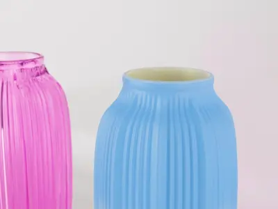 Realistic Glass Vase Low-poly 3D model