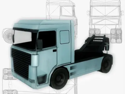Container truck low poly Low-poly 3D model