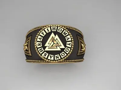 valknut ring for men 3D print model