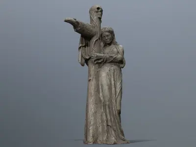 woman Statue Low-poly 3D model
