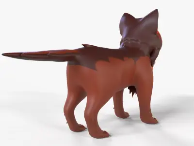 Mystic DOG Kitsune Fox Stylised Cartoon Game Ready Rigged Low-poly 3D model