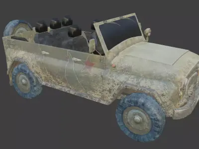 uaz car Low-poly 3D model
