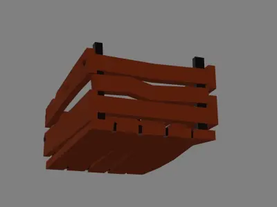 Lowpoly Damaged Wooden Create Free low-poly 3D model