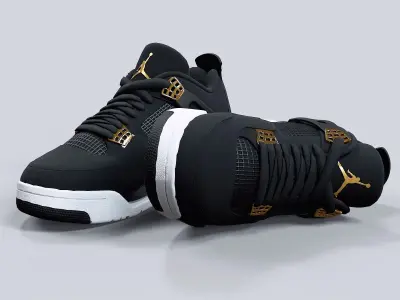 Air Jordan4-retro sneaker-v1 2 Low-poly 3D model