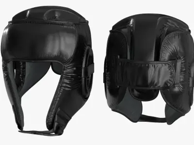 3D Boxing Training Helmet Black Low-poly 3D model