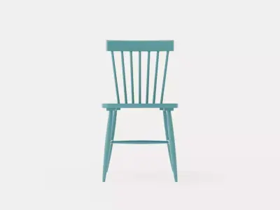 Wood H17 Cane chair - Turquoise Low-poly 3D model