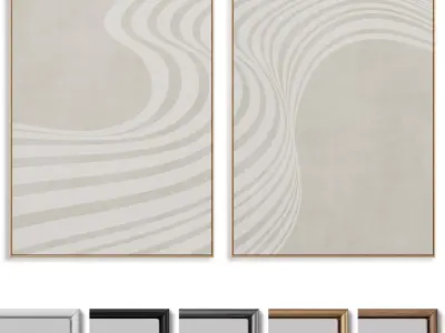 Abstract Painting Frame set 3D model 220