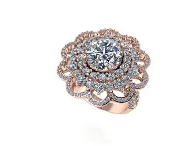 Women diamond ring 3d render 3D print model purchase