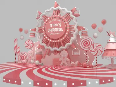 the ferris wheel art shoppingmall decoration stage design  3D model