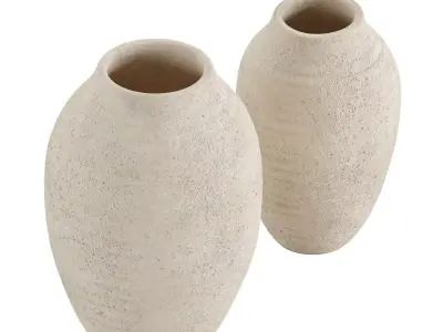  Raw effect ceramic vase 3D model
