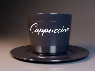 Cappuccino mug Free low-poly 3D model