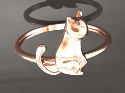 Cat  ring 3D print model