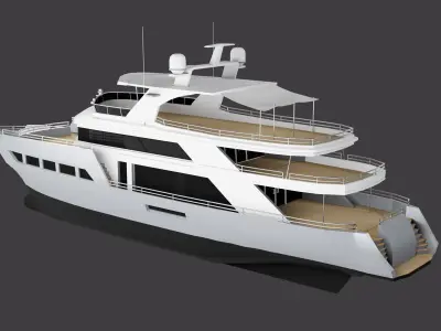 Low-Poly Luxury Yacht Low-poly 3D model