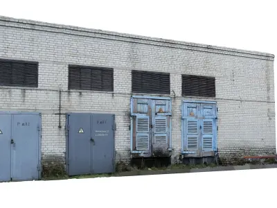 Electrical station wall scan 28 Low-poly 3D model