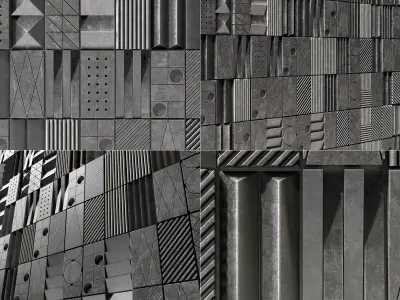 Lithea Maioliche di pietra 3d wall tiles n1 3D model