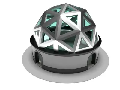 Geodesic Dome Pavilion Architectural Structure V1 3D model
