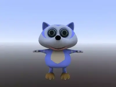 WOLVE cartoon  Low-poly 3D model