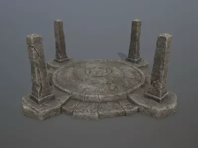 Ruin Gate Low-poly 3D model