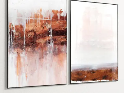 Plaster Two Photo Frame 134 Low-poly 3D model