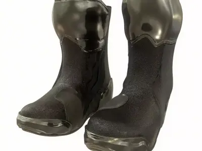 SUPERTECH R VENTED ROAD RACING BOOTS Black Metal Low-poly 3D model