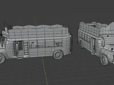Pakistani Old Nishan Bus Low-poly 3D model