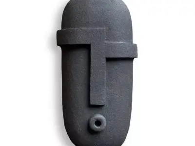 Minimalist Black Face Mask Abstract Wall Sculpture 3D Model Low-poly 3D model