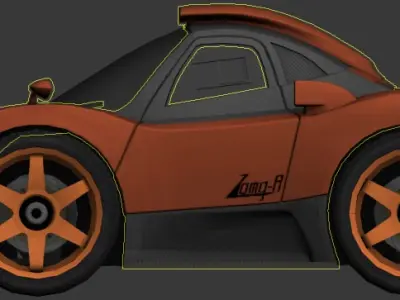 cartoon car vehicle 3d game ready model Low-poly 3D model-016 Low-poly 3D model