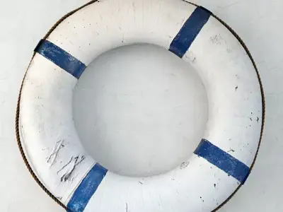 Blue and White Life Preserver 3D model