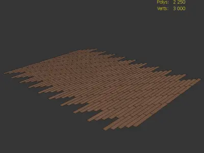 Wood Floor Oak Seal Brown WWL 3D model