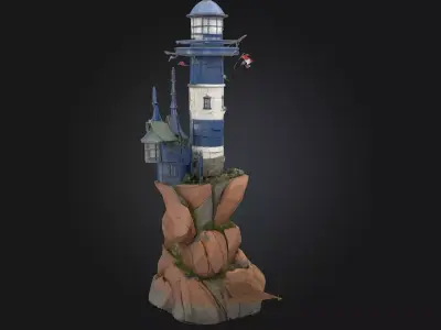 Seaside Sanctuary  A Peaceful Escape by the Waves 3D model